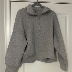 Old Navy Light Gray Half-Zip Funnel Neck Sweatshirt